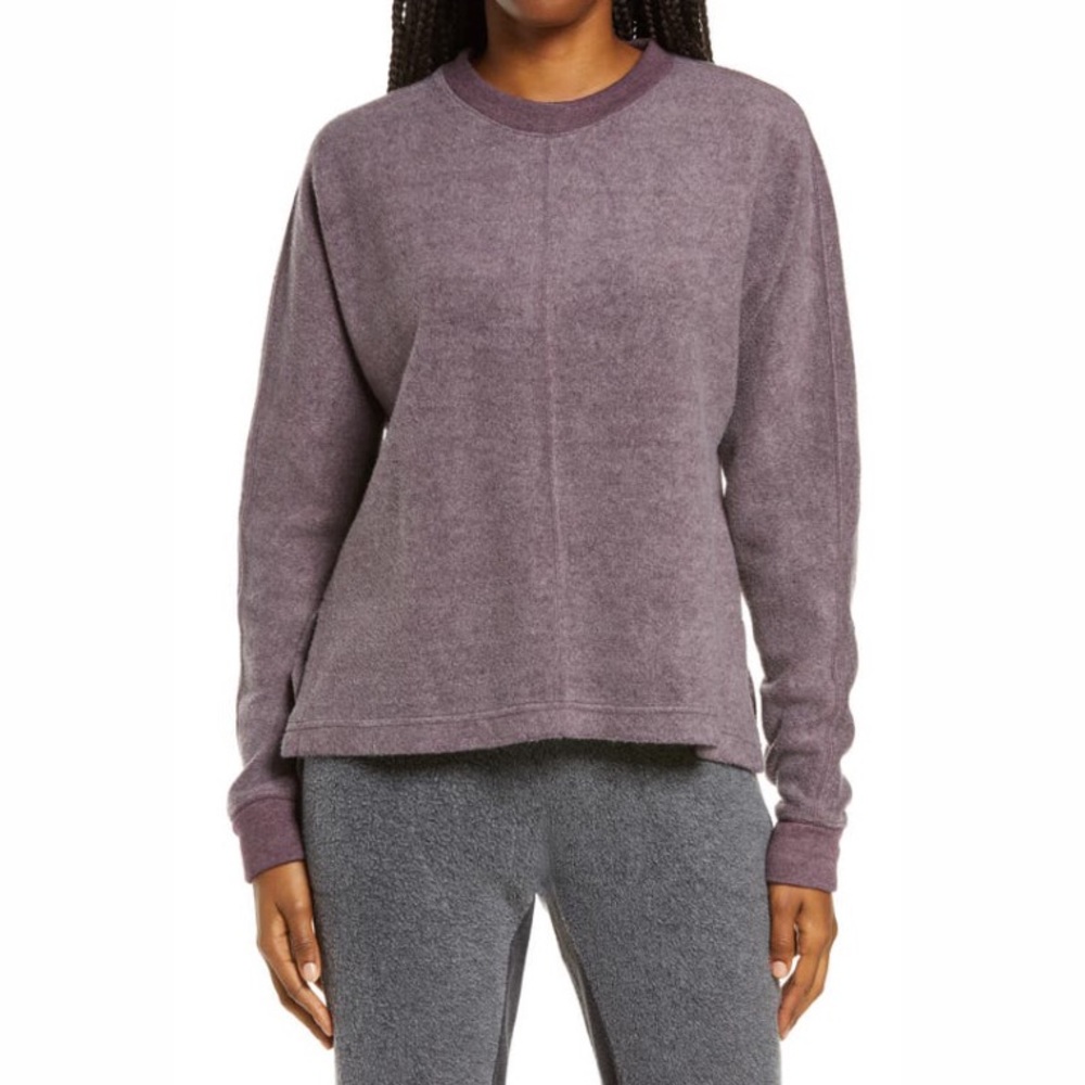ZELLA Cozy Fleece High/low Sweatshirt In Purple - Picture 1 of 14